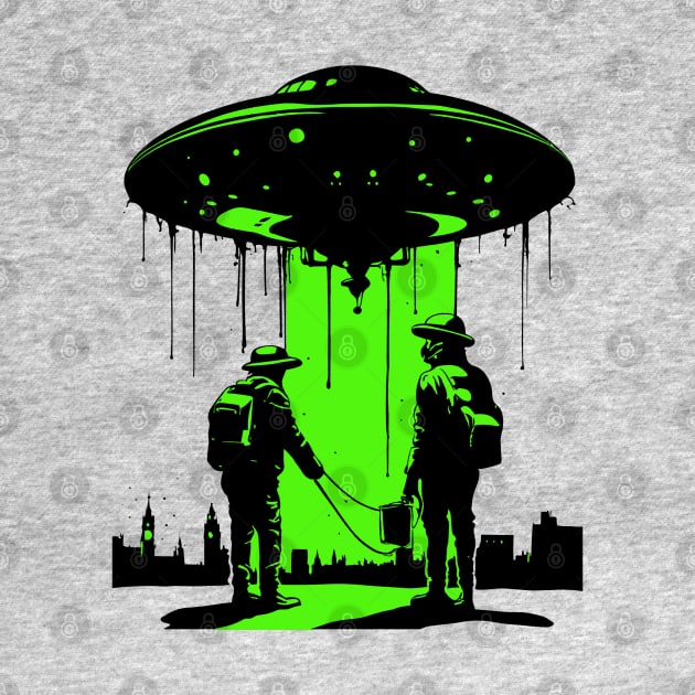 The Investigation: Retro Sci-Fi Flying Saucer by SunGraphicsLab